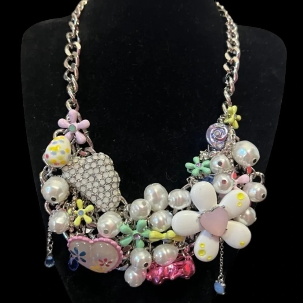 BETSEY JOHNSON Easter Hop To It Spring 2025 Revival Statement Necklace NEW NWT